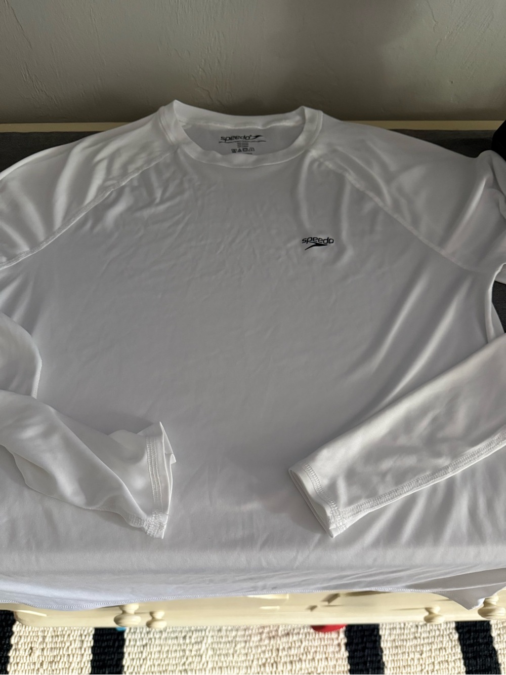 Speedo White Long Sleeve Swim Rash Guard Shirt
